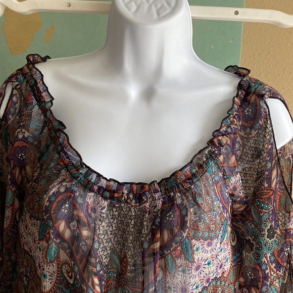 Guess sheer tunic cold shoulder - Picture 5 of 6